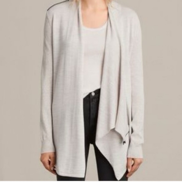 AllSaints 💯% Wool Drina Drape Cardigan. Size: 2. - Picture 3 of 10